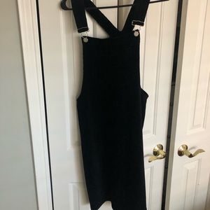 Black corduroy overall jumper dress